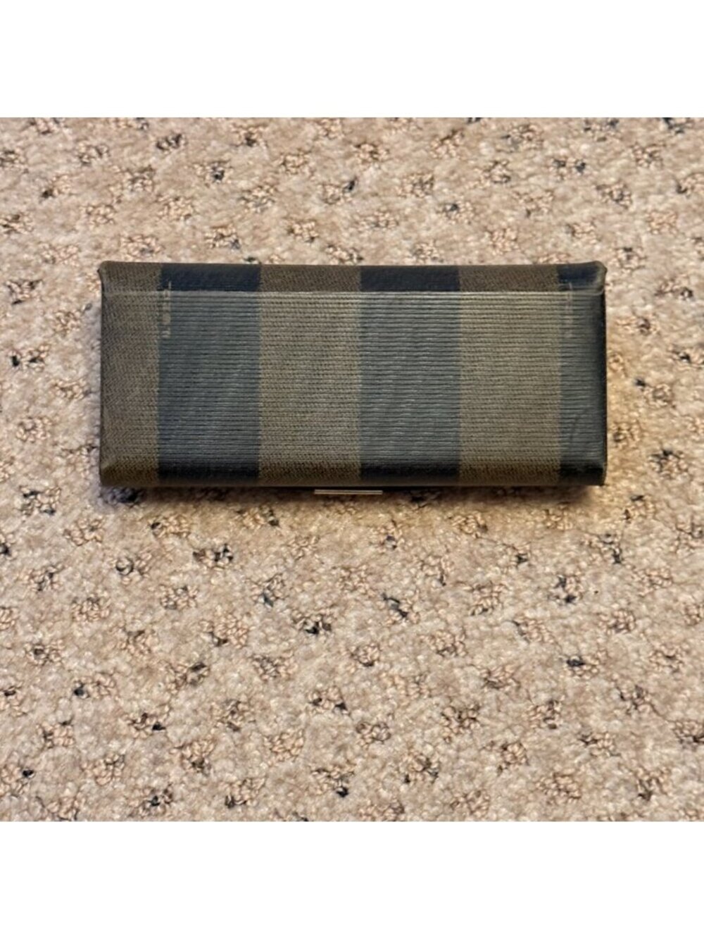 FENDI Occhiali hard eyeglass case Zucca striped pattern VINTAGE 1980's - Picture 7 of 9